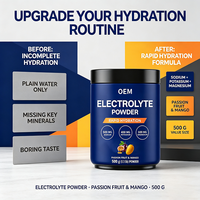 OEM Groothandel Elektrolytenpoeder 500g 1.1 lb Passievrucht Mango Private Label Leverancier Distributeur Aangepast Merk