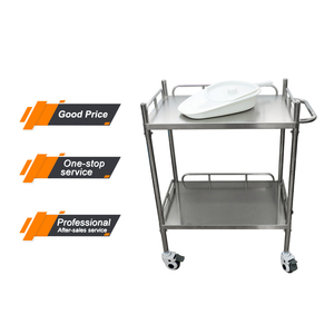 Meubles hospitaliers Table à roulettes MY-R052A-B1 Instrument de table en acier inoxydable <span class=keywords><strong>2</strong></span> <span class=keywords><strong>plateaux</strong></span> pour clinique - Product Image 6