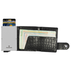 CardHoda Crocodile Leather Long <b>Wallet</b> RFID Blocking Fold Closure Unisex Minimalist Style Card <b>Holder</b> with Cash Compartment - Product Image 1