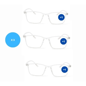 Gafas de Lectura SC ECOMMERCE +1.00 Lentes Transparentes Montura Blanca Ligeras Cómodas para Uso Diario - Product Image 4