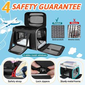 Pembawa hewan peliharaan yang dapat diperbesar dengan roda Delta Amerika maskapai udara disetujui pembawa bersisi lunak untuk anjing kucing kecil - Product Image 4