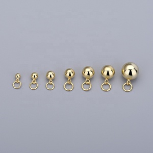 Vendite calde 925 sterling silver placcato oro rosa round ball drop spacer bead charms ciondolo per la creazione di gioielli - Product Image 6