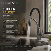 Robinet de cuisine en alliage de zinc, finition brossée, pivotant à 360 degrés, mitigeur monocommande eau chaude et froide pour évier de cuisine