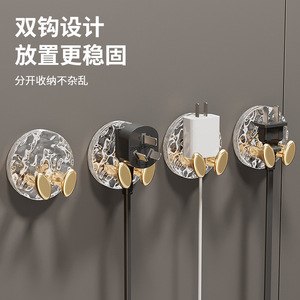 Luxury <b>Wall</b> Mounted Cable Organizer Adhesive <b>Hook</b> For Earphone Wire Data Cable Transparent <b>Gold</b> Silver 4 Pack - Product Image 3