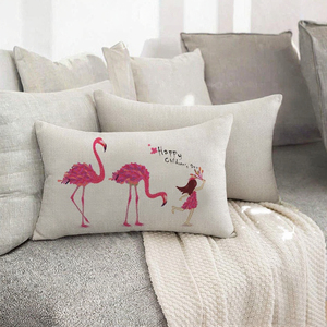 Funda de Almohada Lumbar de Lino Tejido Ecológico Moderno con Cierre de Cremallera y Estampado por Sublimación para Sofá y Cojines de Asiento - Product Image 2