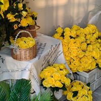 Kipas Bunga Matahari Kuning Modern Sutra Ramah Lingkungan Buatan Tangan 50cm untuk Pernikahan