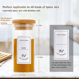 Round Kitchen Spice Storage Borosilicate Glass <b>Container</b> Jar Canister Set Custom Airtight <b>Bamboo</b> Lids Back School Sustainable - Product Image 2