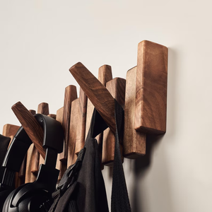 Perchero de madera maciza moderno, decoración de granja rústica, gancho magnético para ahorrar espacio, abrigo de pared multifuncional, sombrero, almacenamiento de <span class=keywords><strong>toallas</strong></span> - Product Image 2