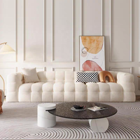 NOVA Modernes Lounge-Sofa für Wohnzimmermöbel, Weißer Lammfellstoff, Modulares Ecksofa-Set, Polstermöbel