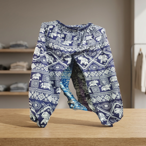 Elephant Print Harem Pants Women Hippie Yoga <b>Trousers</b> Bagru Genie <b>Lounge</b> Wear Boho Regular Fit Calf-Length 100% Rayon - Product Image 3