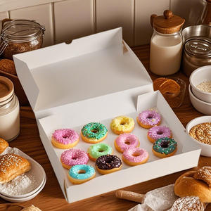 Vente en gros de boîte personnalisée pour gâteau donut donut shake <span class=keywords><strong>sushi</strong></span> pizza boîte de chaussettes chocolat donuts pique-nique boîte d'emballage en papier cookie - Product Image 5