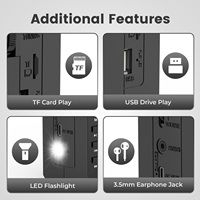 Lecteur de cassettes Boombox solaire/batterie rechargeable/lampe torche, radio portable, enregistreur de cassettes sans fil, lecteur de cassettes radio