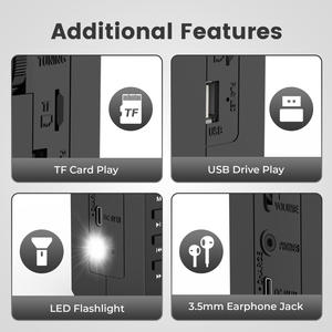 Lecteur de cassettes Boombox solaire/batterie rechargeable/lampe torche, radio portable, enregistreur de cassettes sans fil, lecteur de cassettes radio - Product Image 5