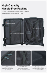 Valise de luxe de <span class=keywords><strong>style</strong></span> sportif en aluminium 20/24 pouces, design carbone brillant, roulettes pivotantes, serrure TSA sans fermeture éclair, bagage rigide personnalisé - Product Image 3