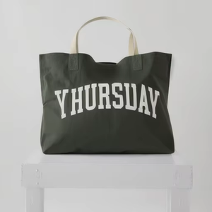 个性化大号帆布手提袋女式旅行购物包装袋超大号纯色空白帆布袋 - Product Image 1