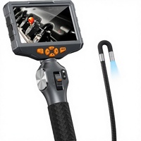 Caméra d'inspection endoscopique HEDAO à articulation bidirectionnelle avec écran IPS 5 pouces, pour mécaniciens automobiles, avec fibre optique