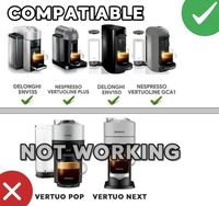 Capsule de café réutilisable en acier inoxydable 70 ml, rechargeable, compatible avec les machines Nespresso VertuoPlus VertuoLine