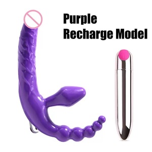 Consolador vibrador sin tirantes, Juguetes sexuales para adultos, tapón <span class=keywords><strong>Anal</strong></span> de <span class=keywords><strong>doble</strong></span> penetración, vibradores de cuentas anales para mujeres lesbianas % - Product Image 2