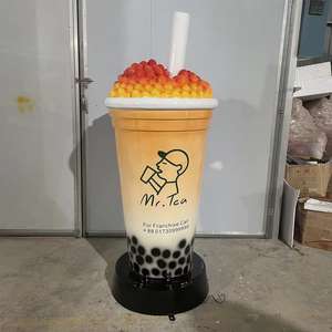 Escultura Personalizada de Vaso Gigante de Té con Leche Iluminado, Estatua de Bubble Tea Boba, Molde Artístico y Adornos Decorativos para Taza de Café - Product Image 6
