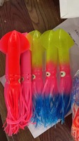 Leurre de pêche au calmar Noctilucence de simulation lumineuse de 30cm/11.81 pouces avec oreille