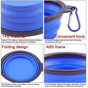 Pet katlanır besleme gıda ve su Pet besleyici konteyner taşınabilir yürüyüş çanak köpekler kediler açık Pet Fold kase seyahat çanaklar - Product Image 6