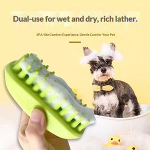 Ensemble de brosses à shampoing pour animaux de compagnie, en silicone, doux et sûr, tête réglable, nettoyage en profondeur, massage apaisant, outil pour chiens et chats - Product Image 4