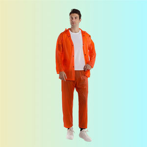 Factory Wholesale Lightweight <strong>PVC</strong> Waterproof <strong>Raincoat</strong> Outdoor Cycling Hiking Rain Suit For Adults Men Women Motorcycle Rainwear - Product Image 3