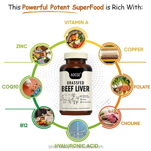 Grasgevoederde Gedroogde Rundvleeslever Extract Capsules Natuurlijk IJzer Vitamine <span class=keywords><strong>B12</strong></span> Verbetert Energie Weilandgevoederd China 60 Capsules/Fles - Product Image 2