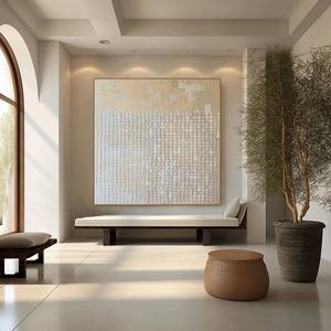 Cuadro Grande Beige de Arte Moderno Wabi Sabi, Pintura Abstracta de Tranquilidad, Arte en Lienzo Pintado a Mano para Hogar y Galería - Product Image 2