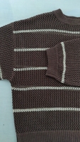 Pull en maille pointelle haut de gamme pour femmes, mélange de fibres, protection UV, antibactérien, désodorisant, personnalisé, rayé, collection printemps