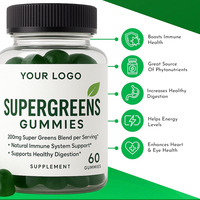 Gummies Super Greens avec fruits, légumes, mélange de superaliments, vitamine C, zinc pour un soutien nutritionnel quotidien et un bien-être général