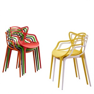 Chaise de salle à manger en plastique avec dossier, design <span class=keywords><strong>oreilles</strong></span> de chat, polyvalente pour intérieur et extérieur, pour salon résidentiel et usage extérieur - Product Image 2