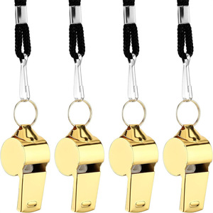 Chất lượng cao tùy chỉnh mạ vàng thép không gỉ còi cho bóng đá thể thao trọng tài - Product Image 1