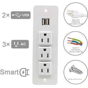 Regleta de alimentación de escritorio estándar estadounidense con toma de corriente integrada, mueble de oficina para hotel, escritorio oculto para estantería - Product Image 2