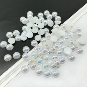 Màu Hồng AB phẳng trở lại Ngọc Trai Mix ABS nửa vòng ngọc trai <span class=keywords><strong>Loose</strong></span> hạt ngọc trai nhựa cho trang phục khiêu vũ váy DIY Mugs trang trí - Product Image 3