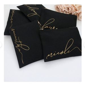 Bolsa de cosméticos de maquillaje de Material de algodón ligero con logotipo personalizado de alta calidad con cremallera - Product Image 4