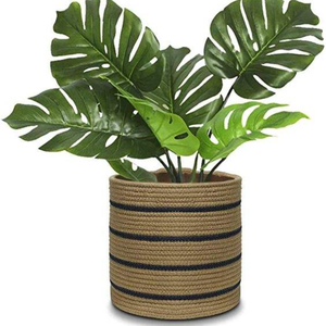 Cesta de Almacenamiento Plegable de Cuerda de Algodón Tejida, Ecológica, Organizador Decorativo Suave para el Hogar - Product Image 6