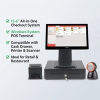 15.6 pouces Win10/11 tout en un écran tactile système de point de vente caisse enregistreuse caissier supermarché Restaurant magasin POS machine