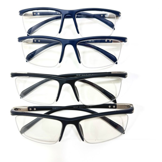 2025 Wholesale High Quality Durable TR90 Light Weight Sports Spectacle Half Rim Frames with 2 Flexible Temples for Men
