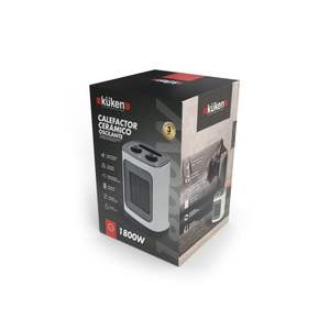 1800w oscillating ceramic <b>heater</b>, <b>efficient</b>, portable and fast; ideal for heating small spaces and creating ambiance - Product Image 2