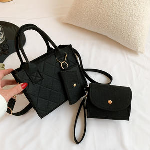 2024 Popular bolso de fieltro para madre, conjunto de tres piezas, bolso de moda para mujer, bolso de hombro informal ligero para mujer - Product Image 5