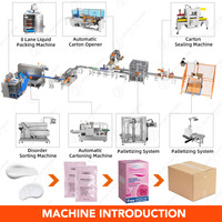 Machine d'emballage automatique multi-voies (8 voies) pour sachets de sauce tomate, chili et soja, ligne de conditionnement en cartons
