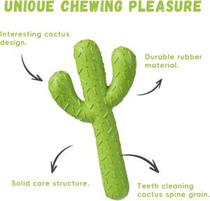 Jouets à mâcher <span class=keywords><strong>pour</strong></span> chiens en caoutchouc durable, écologiques, motif dessin animé, <span class=keywords><strong>pour</strong></span> mâcheurs agressifs, jouets résistants en forme de cactus, nettoyage des dents, entraînement interactif - Product Image 3