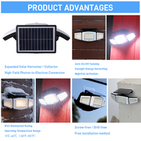 Luces Solares Solarup de 2000mAh con 3 Cabezales, Luces de Pared para Exteriores con Sensor de Movimiento, IP65 Impermeables, LED de Alta Luminosidad para Jardín