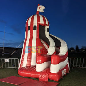Combinaison gonflable de glissière gonflable bidirectionnelle pour enfants de forme de phare de PVC commercial de glissière sèche gonflable - Product Image 1