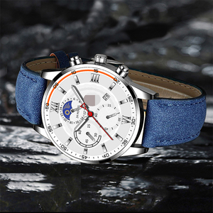 Đồng hồ Thạch Anh Dạ quang thời trang đơn giản mới đồng hồ da nam ba tay quay số lớn - Product Image 1