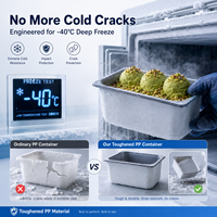 Conteneur à crème glacée en PP de 5 litres avec couvercle, qualité alimentaire, bac à gelato recyclable, logo personnalisé, vente en gros pour l'emballage de desserts