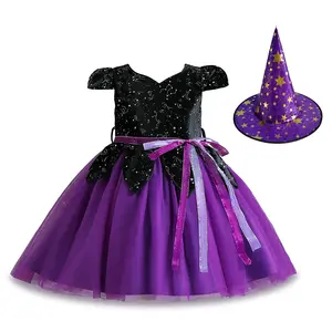 High Quality Factory Sale Halloween mini dress kids clothing for girls party dresses 7-8 years