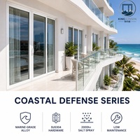 Puerta Corredera de Aluminio Antiruido y Hermética, Diseño Moderno para Interiores, Serie Coastal Defense, Perfil Reforzado para Viviendas