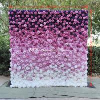 Nouvelle Arrivée DKB : Mur de Fleurs Artificielles en Soie Violettes et Roses Enroulables pour Décoration de Mariage
